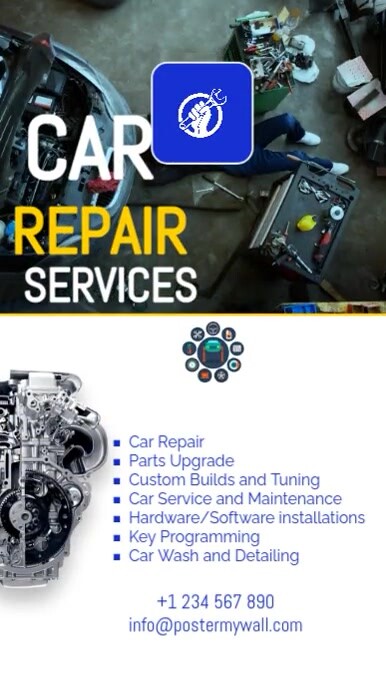 car repair Pantalla Digital (9:16) template