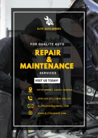 Car repair flyer A6 template