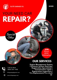 Car repair flyer A6 template