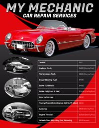 Car Repair Price List Flyer Template