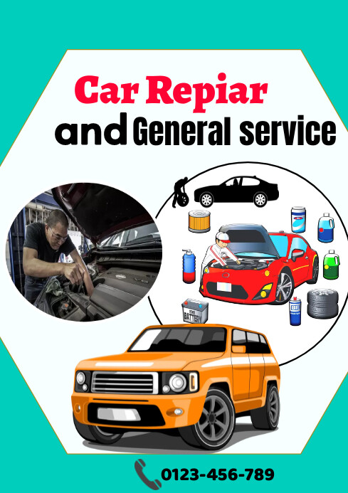 Car repair service A4 template | PosterMyWall