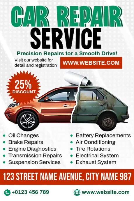 Car Repair Service 海报 template