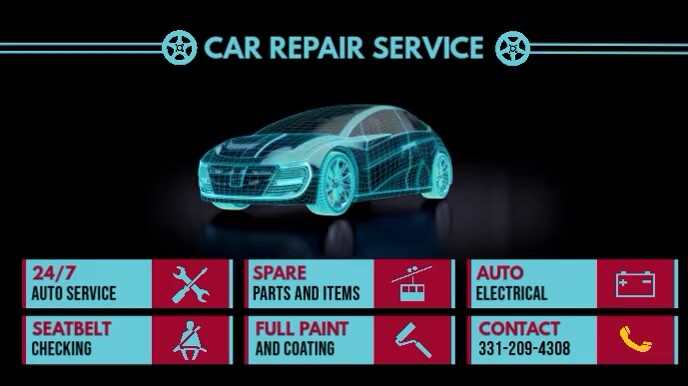 Car Repair Service Digital Menu Template | PosterMyWall