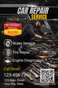 Black Car Repair Service Affiche Template