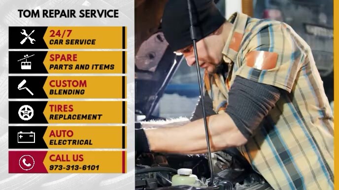 Car Repair Shop Digital Display Menu Template | PosterMyWall