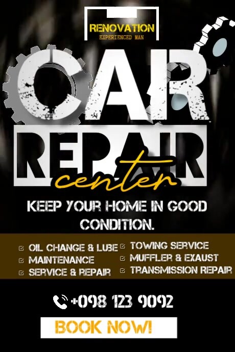 Car Repair Shop Serviices Plakkaat template