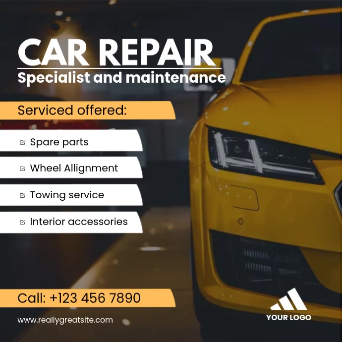 car repair template สี่เหลี่ยมจัตุรัส (1:1)