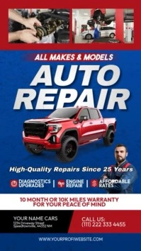 Car Repair Video Template Digitalt display (9:16)