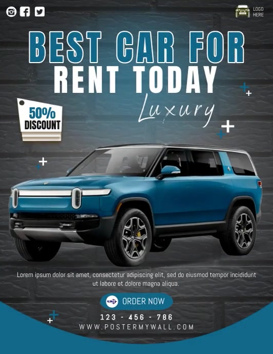 Car Sale, rent a car Flyer (US Letter) template