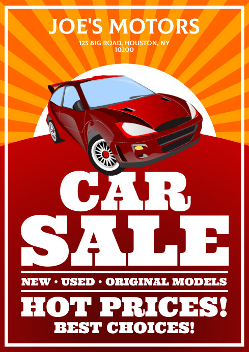 Copy of company anniversary announcement template Copy of CAR SALE POSTER | PosterMyWall