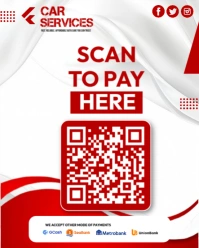 Car Services QR Payment Poster Instagram Portrait template