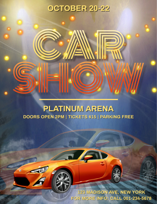 Car Show Flyer Template ใบปลิว (US Letter)