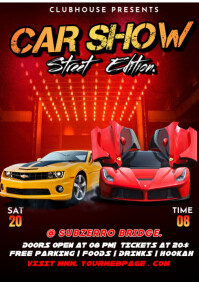 car show flyers A5 template