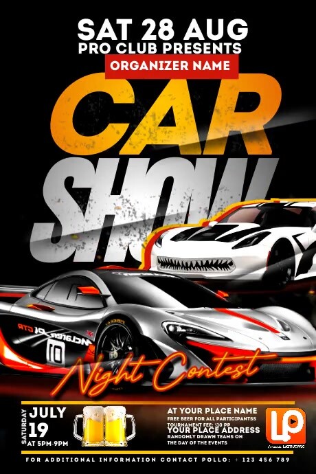 Car Raffle Poster Example Car Show Fundraiser Template | PosterMyWall