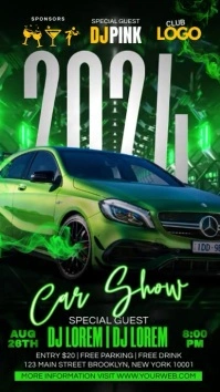 Car Show Green Ads Instagram Story template