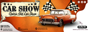 Car Show Orange Design Facebook-coverfoto template