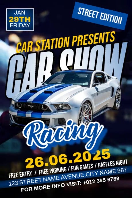 Copy of Car Show Racing | PosterMyWall