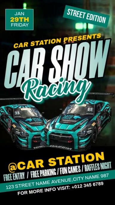 Car Show Racing Reel do Instagram template