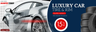 Car Tire and rim service shop banner ad template