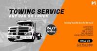 Orange Black Car Towing Service Facebook Shared Image template