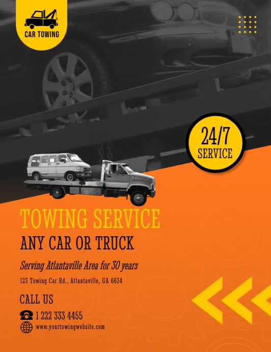 Car Towing Service Video Flyer Template PosterMyWall