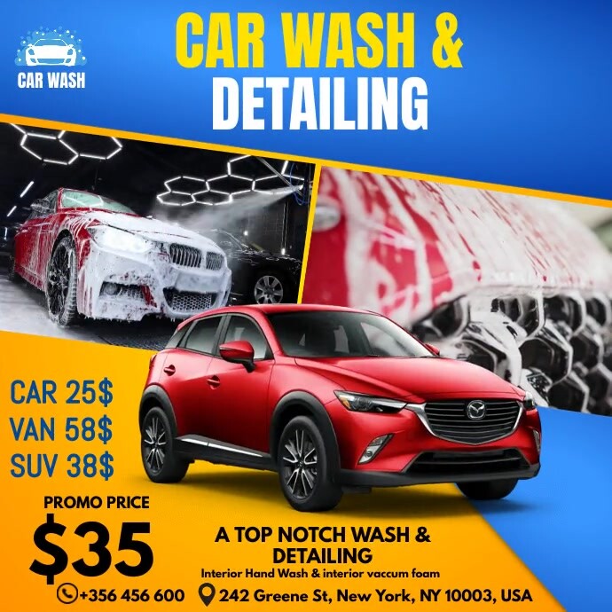 Plantilla de car wash & auto detailing PosterMyWall