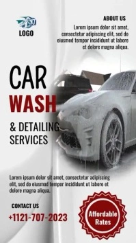 CAR WASH & Detailing POSTER Video Template Affichage numérique (9:16)