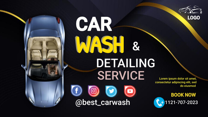 CAR WASH & Detailing BANNER  Template Digital Display (16:9)