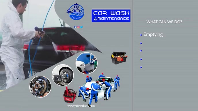 Car wash & maintenance service flyer template Prezentacja (16:9)