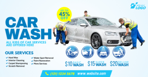 Car Wash Ad delt Facebook-billede template
