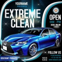 car wash ad social media graphics Instagram Post template