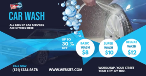 Car Wash Ads delt Facebook-billede template