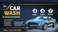 Car Wash and Detailing BANNER Affichage numérique (16:9) template