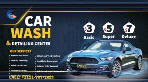 Car Wash and Detailing BANNER Digitalt display (16:9) template