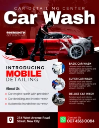 Car wash auto detailing services advertisement flyer poster ideas template design
