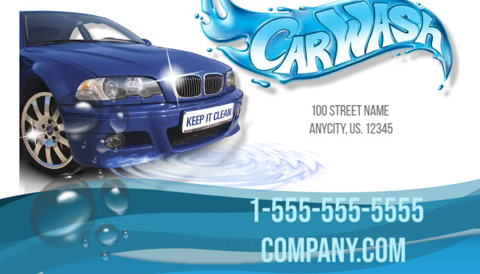 Car Wash Business Card Template Carte de visite