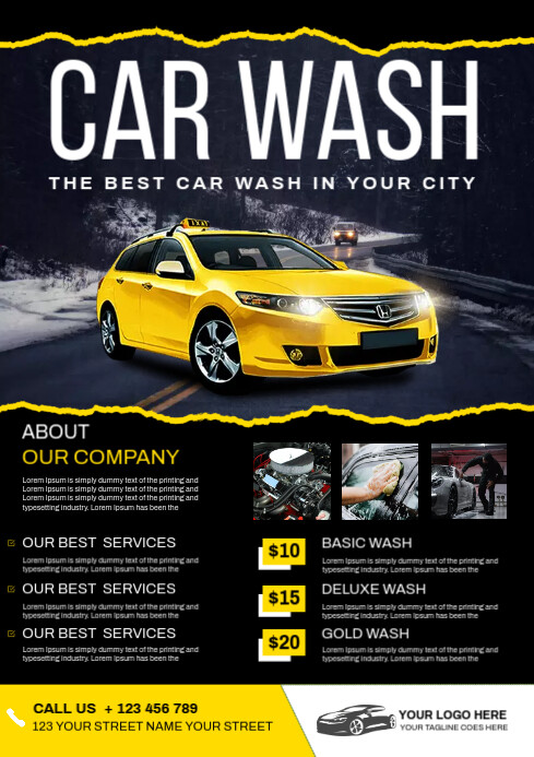 CAR WASH A4 template