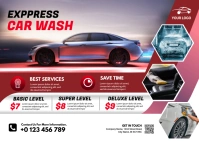 Car Wash Postcard template