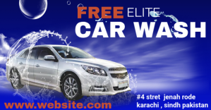 Blå Car Wash Service Promotion Facebook-annonce Template