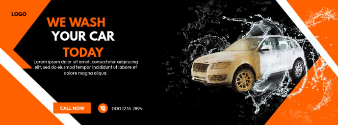Car wash facebook cover banner template car washing service web banner template