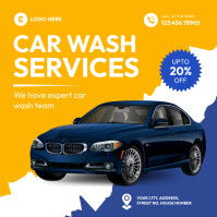 Car Wash Flyer, Car Repair ad สี่เหลี่ยมจัตุรัส (1:1) template