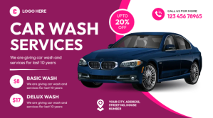 Car Wash Flyer, Car Repair Digital Display Wpis na Twittera template