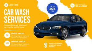 Car Wash Flyer, Car Repair Digital Display template