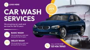 Car Wash Flyer, Car Repair Digital Display template