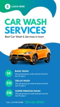 Car Wash Flyer, Car Repair Instagram Story template