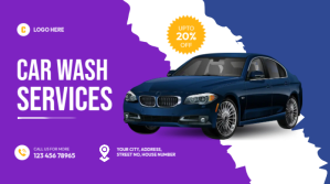 Car Wash Flyer, Car Repair Twitter post template