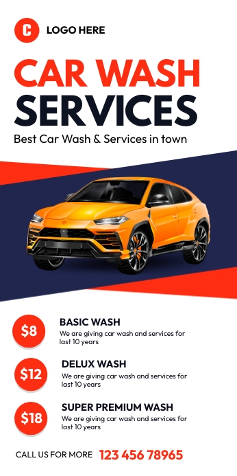 Car Wash Flyer, Car Repair Roll Up Banner template