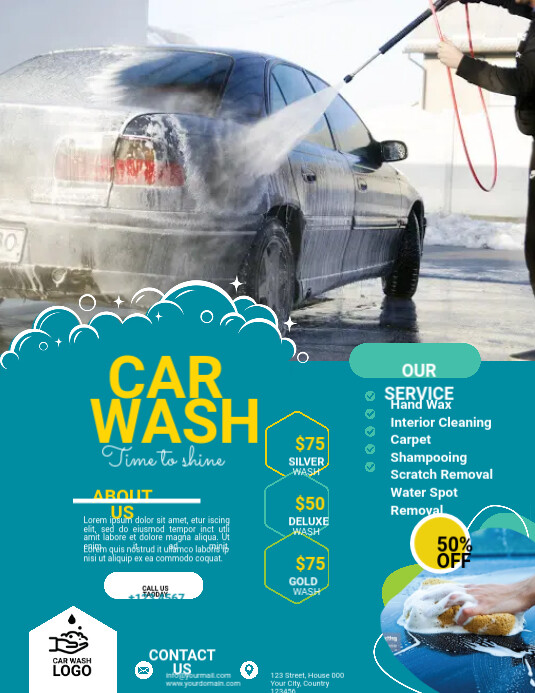 Car Wash Flyer Template PosterMyWall