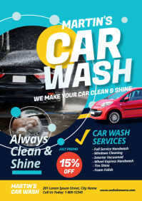 Car Wash Flyer A4 template