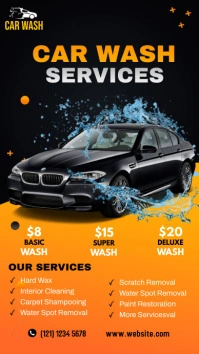 Car Wash Flyer Pantalla Digital (9:16) template
